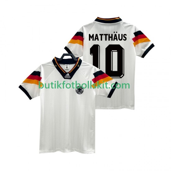 Tyskland MATTHAUS 10 1992 Retro Män Hemma Matchtröja Kortärmad