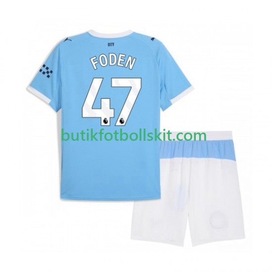 Manchester City Phil Foden 47 Barn Hemma Matchtröja 2025/26 Kortärmad