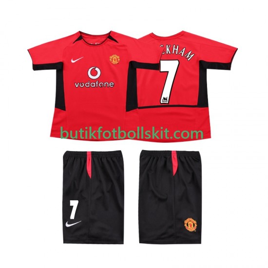 Manchester United BECKHAM 7 Retro Barn Hemma Matchtröja 2004 2002 Kortärmad