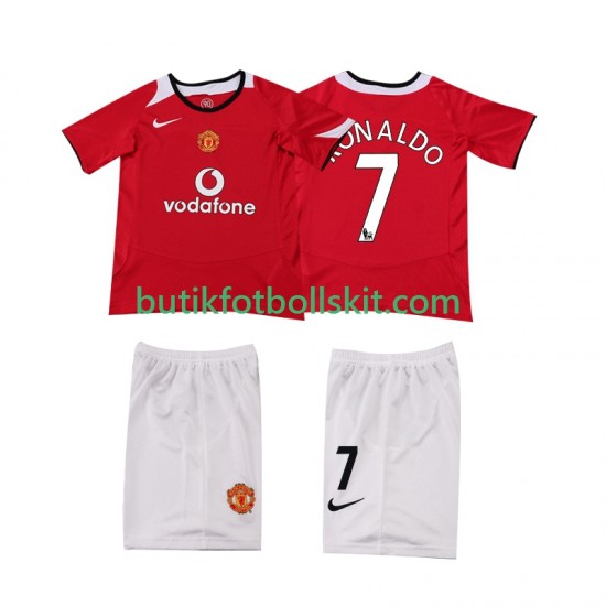 Manchester United Cristiano Ronaldo 7 Retro Barn Hemma Matchtröja 2004 2006 Kortärmad