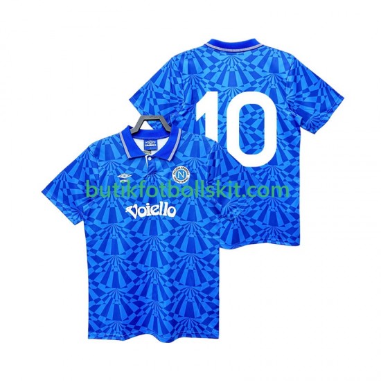 SSC Napoli 10 1991 1993 Retro Män Hemma Matchtröja Kortärmad