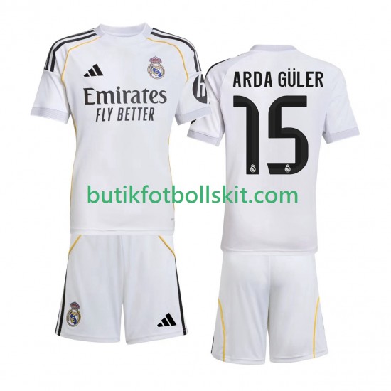 Real Madrid Arda Guler 15 Barn Hemma Matchtröja 2025/26 Kortärmad
