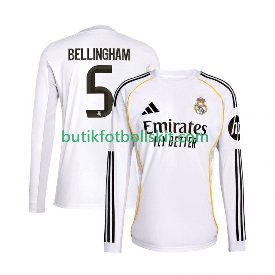 Real Madrid Jude Bellingham 5 Män Hemma Matchtröja 2025/26 Långärmad