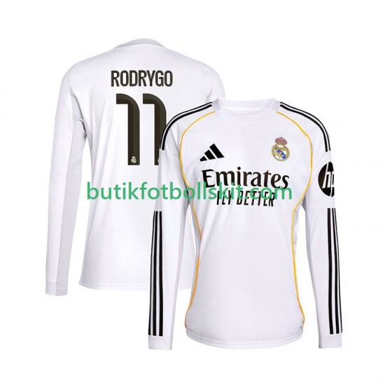Real Madrid Rodrygo 11 Män Hemma Matchtröja 2025/26 Långärmad