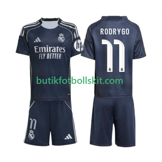 Real Madrid Rodrygo 11 Barn Borta Matchtröja 2025/26 Kortärmad