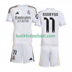 Real Madrid Rodrygo 11 Barn Hemma Matchtröja 2025/26 Kortärmad