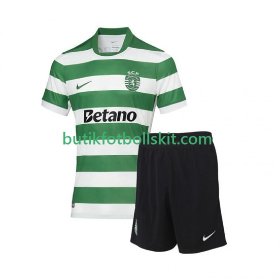 Sporting Lissabon Barn Hemma Matchtröja 2025/26 Kortärmad
