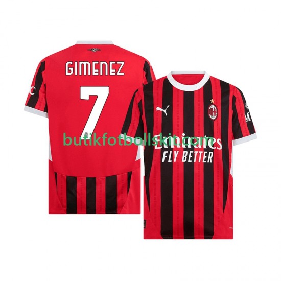 AC Milan Santiago Gimenez 7 Män Hemma Matchtröja 2024/25 Kortärmad