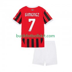 AC Milan Santiago Gimenez 7 Barn Hemma Matchtröja 2024/25 Kortärmad
