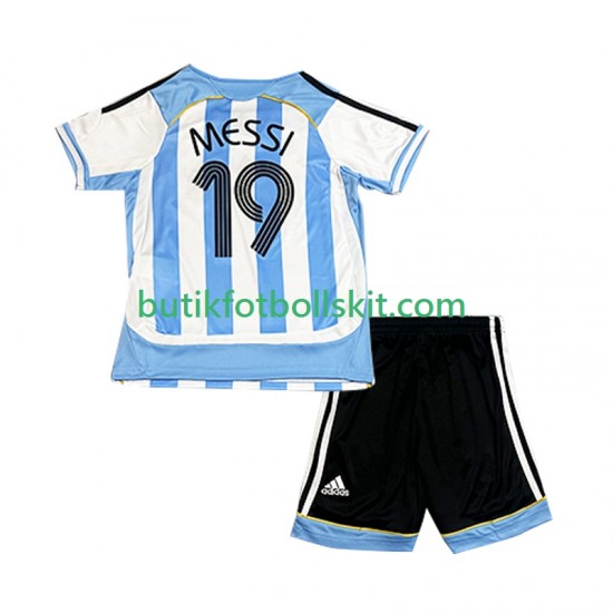 Argentina Lionel Messi 19 Retro Barn Hemma Matchtröja 2006 Kortärmad