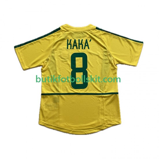 Brasilien KAKA 8 Retro Män Hemma Matchtröja 2002 Kortärmad