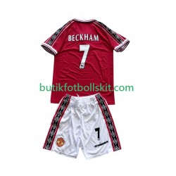 Manchester United Beckham 7 Retro Barn Hemma Matchtröja 1999 1998 Kortärmad