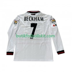 Manchester United Beckham 7 Retro Män Borta Matchtröja 1999 1998 Långärmad