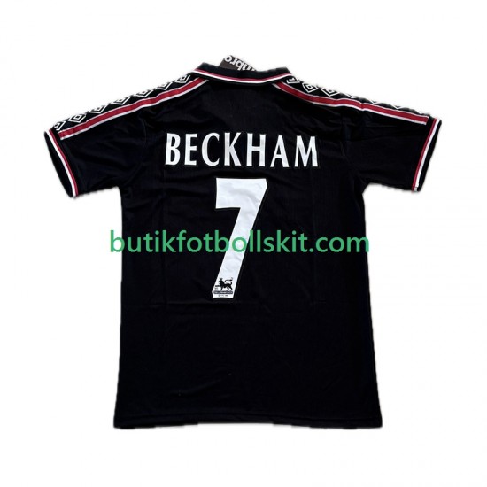 Manchester United Beckham 7 Retro Män Tredje Matchtröja 1999 1998 Kortärmad