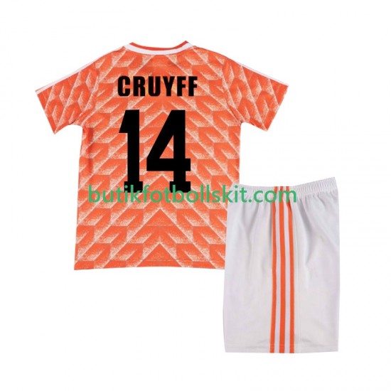 Nederländerna Cruyff 14 1988 Retro Barn Hemma Matchtröja Kortärmad