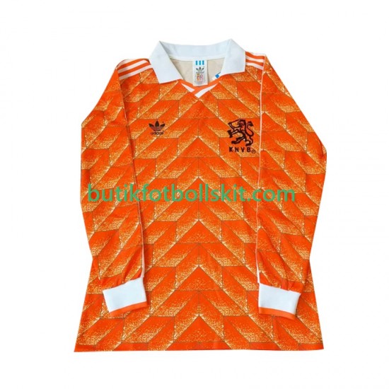 Nederländerna Retro Män Hemma Matchtröja 1998 Långärmad