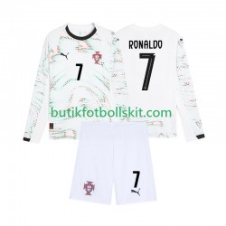 Portugal Cristiano Ronaldo 7 Barn Borta Matchtröja 2025 Långärmad