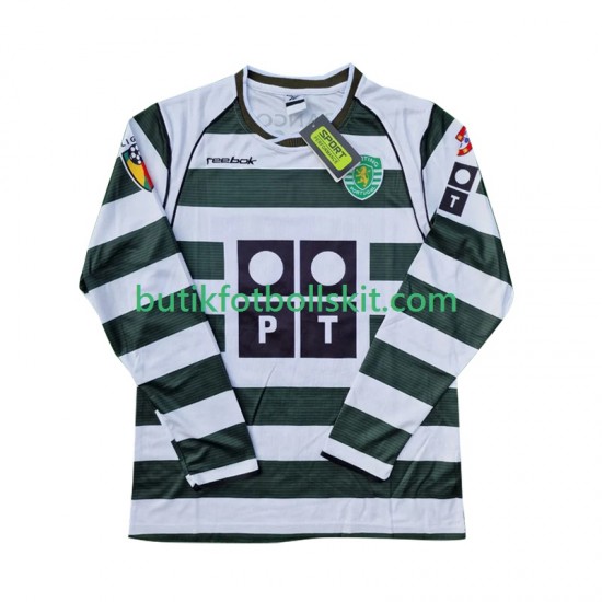 Sporting Lissabon 2001 2003 Retro Män Hemma Matchtröja Långärmad