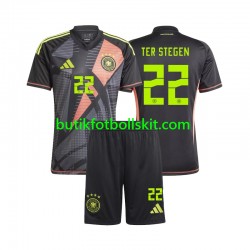Tyskland Ter Stegen 22 Målvakt Barn Hemma Matchtröja Euro 2024 Kortärmad