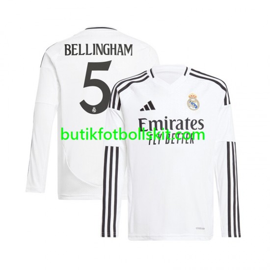 Real Madrid Jude Bellingham 5 Män Hemma Matchtröja 2024/25 Långärmad