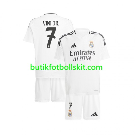 Real Madrid Vinicius Junior 7 Barn Hemma Matchtröja 2024/25 Kortärmad