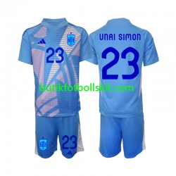Spanien Unai Simon 23 Målvakt Barn Hemma Matchtröja Euro 2024 Kortärmad