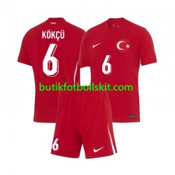 Turkiet Orkun Kokcu 6 Barn Borta Matchtröja Euro 2024 Kortärmad