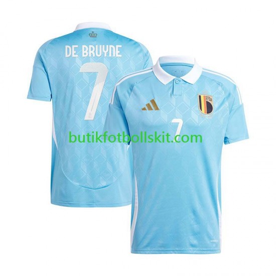 Belgien De Bruyne 7 Män Borta Matchtröja Euro 2024 Kortärmad