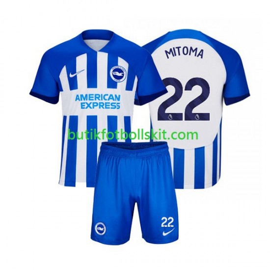 Brighton Hove Albion Mitoma 22 Barn Hemma Matchtröja 2023/24 Kortärmad