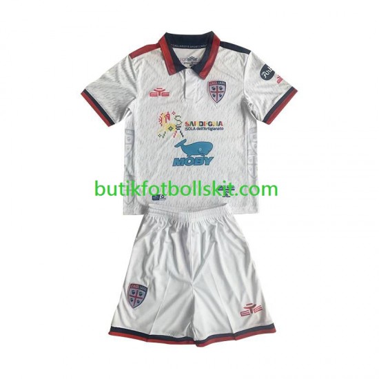 Cagliari Barn Borta Matchtröja 2023/24 Kortärmad