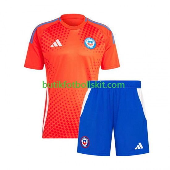 Chile Copa America Barn Borta Matchtröja 2024 Kortärmad
