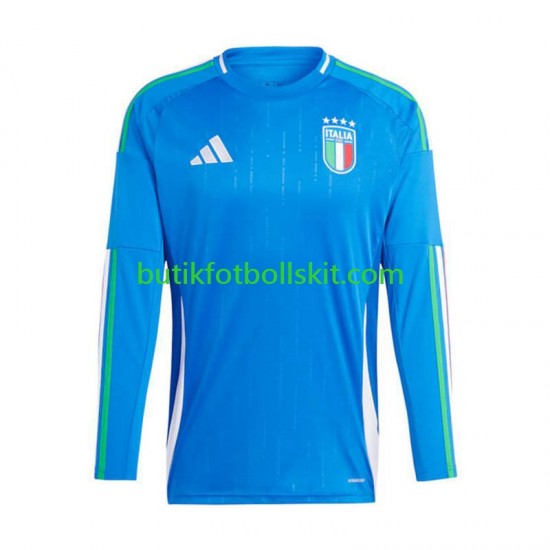 Italien Män Hemma Matchtröja Euro 2024 Långärmad
