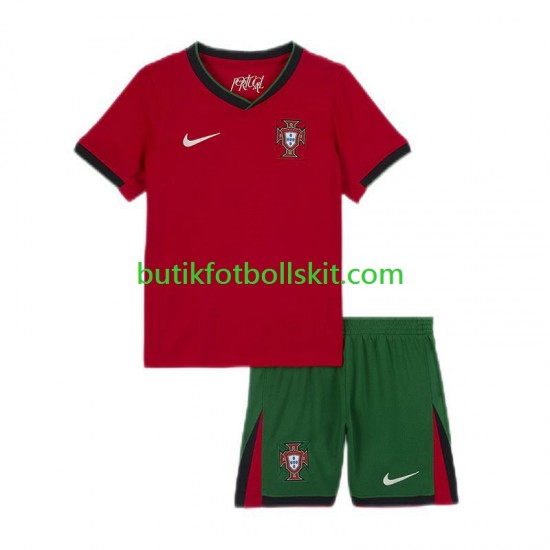 Portugal Barn Hemma Matchtröja Euro 2024 Kortärmad