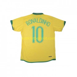 Brasilien RONALDINHO 10 Retro Män Hemma Matchtröja 2006 Kortärmad