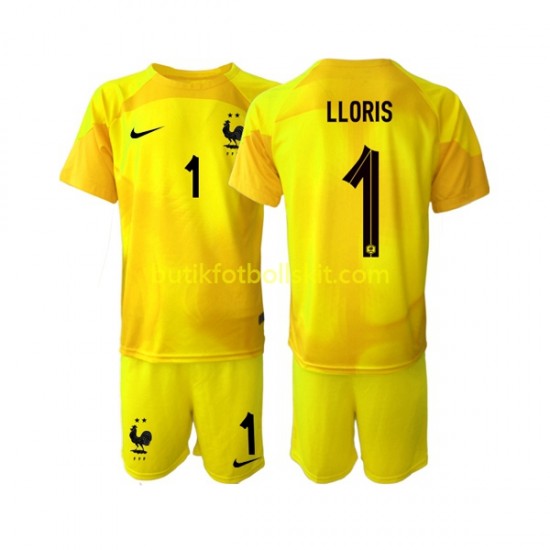 Frankrike Hugo Lloris 1 Målvakt Barn Tredje Matchtröja World Cup 2022 Kortärmad