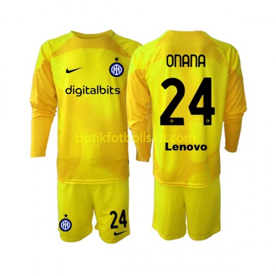 Inter Milan Andre Onana 24 Målvakt Barn Borta Matchtröja 2022/23 Långärmad