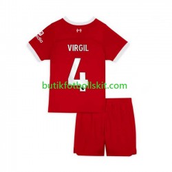 Liverpool Virgil van Dijk 4 Barn Hemma Matchtröja 2023/24 Kortärmad