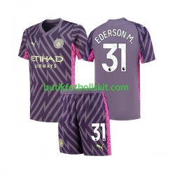 Manchester City Ederson Moraes 31 Målvakt Barn Borta Matchtröja 2023/24 Kortärmad