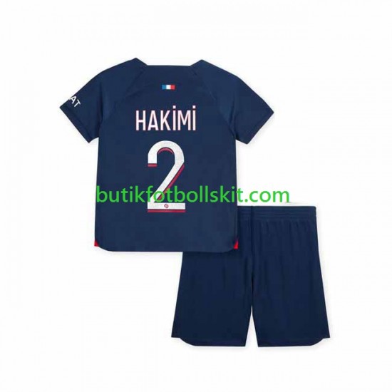 Paris Saint-Germain Hakimi 2 Barn Hemma Matchtröja 2023/24 Kortärmad