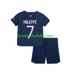 Paris Saint-Germain Mbappé 7 Barn Hemma Matchtröja 2023/24 Kortärmad