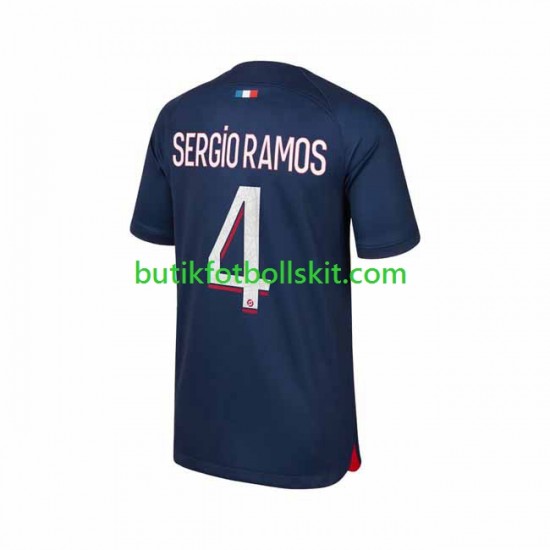 Paris Saint-Germain Sergio Ramos 4 Män Hemma Matchtröja 2023/24 Kortärmad
