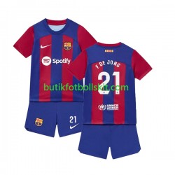 FC Barcelona Frenkie de Jong 21 Barn Hemma Matchtröja 2023/24 Kortärmad