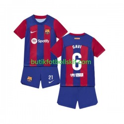 FC Barcelona Gavi 6 Barn Hemma Matchtröja 2023/24 Kortärmad