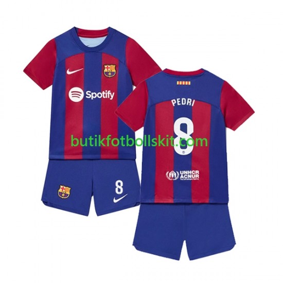FC Barcelona Pedri 8 Barn Hemma Matchtröja 2023/24 Kortärmad