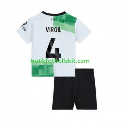 Liverpool Virgil van Dijk 4 Barn Borta Matchtröja 2023/24 Kortärmad