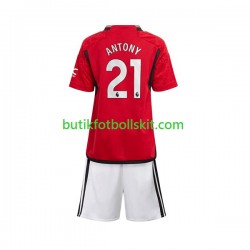 Manchester United Antony Matheus 21 Barn Hemma Matchtröja 2023/24 Kortärmad