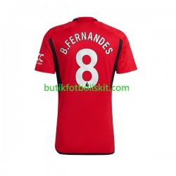 Manchester United B.Fernandes 8 Män Hemma Matchtröja 2023/24 Kortärmad