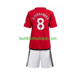 Manchester United B.Fernandes 8 Barn Hemma Matchtröja 2023/24 Kortärmad
