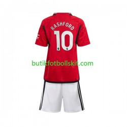 Manchester United Marcus Rashford 10 Barn Hemma Matchtröja 2023/24 Kortärmad