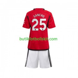 Manchester United Sancho 25 Barn Hemma Matchtröja 2023/24 Kortärmad